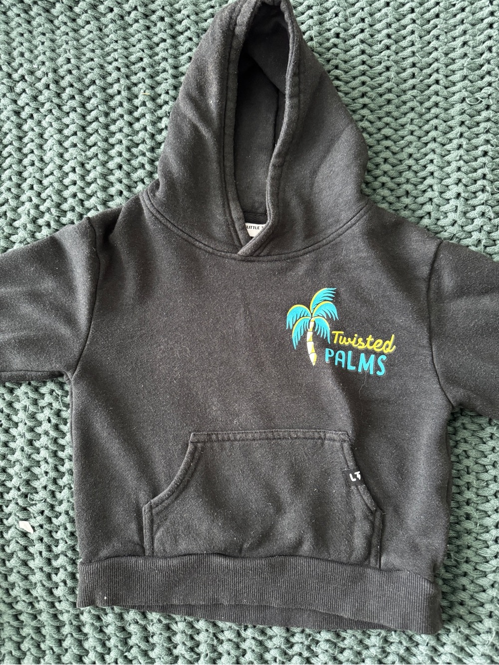 Little Trouble Black Kids Hooded Sweatshirt